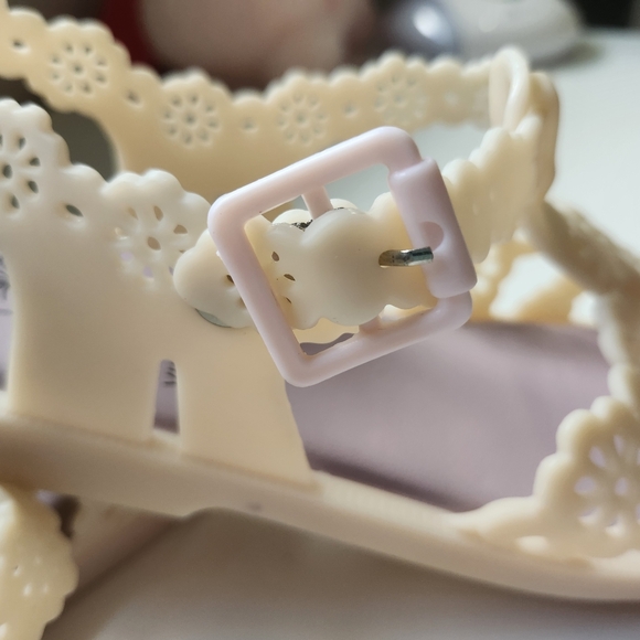 Rare Melissa Possession Viktor&Rolf Cream  Sz 5 Jelly Sandals Flower Balletcore - Picture 6 of 11